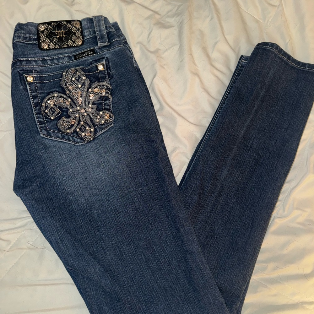 Miss Me Dark Blue Embellished Skinny Jeans